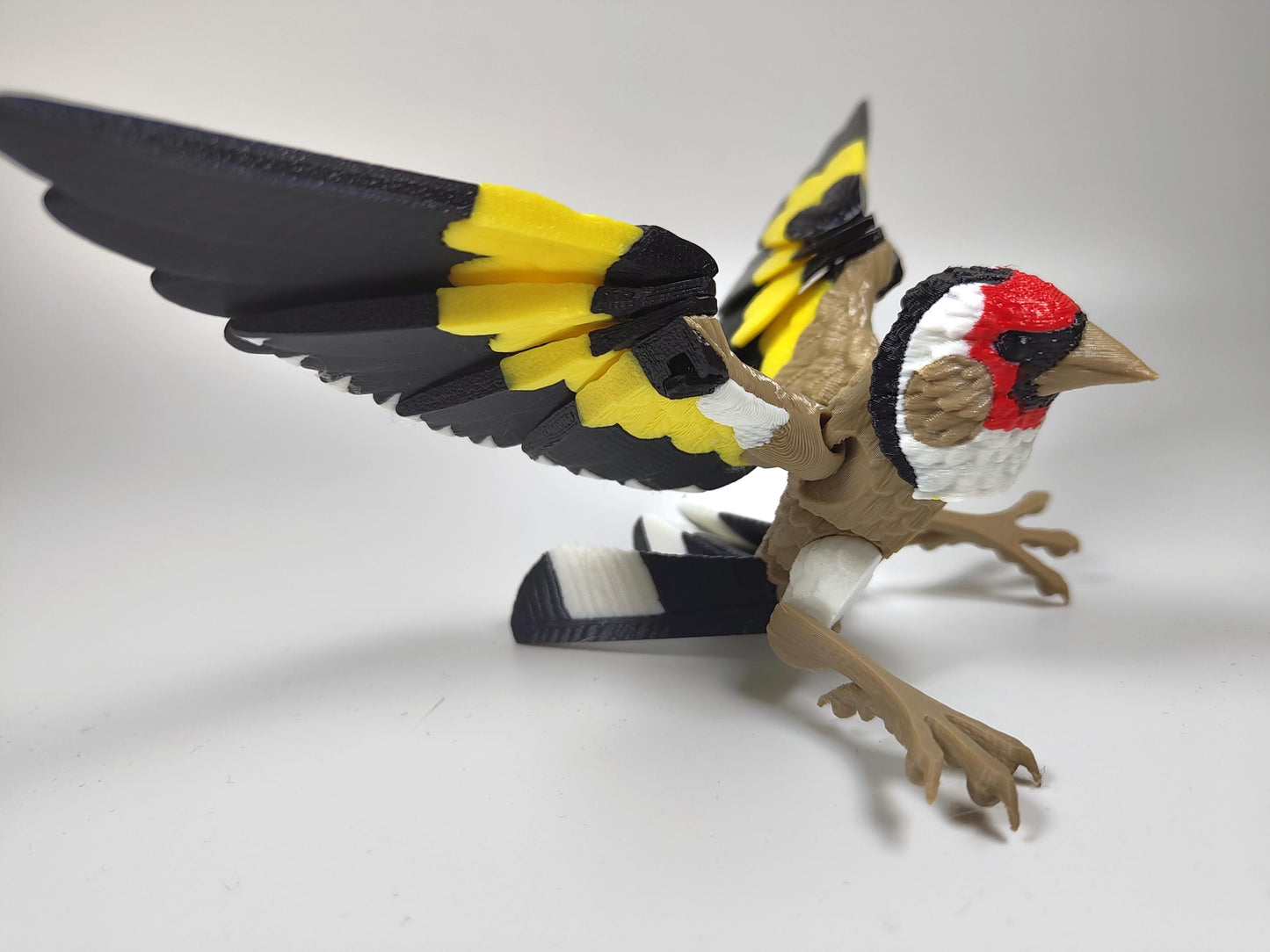 Articulated Goldfinch Model 3D Printed Bird - European Goldfinch Articulated Bird - Bird Ornament Display Item - Bird Fidget