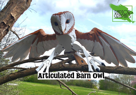 Articulated Barn Owl Model 3D Printed Owl - Bird of Prey - Bird Ornament Display Item - Bird Fidget