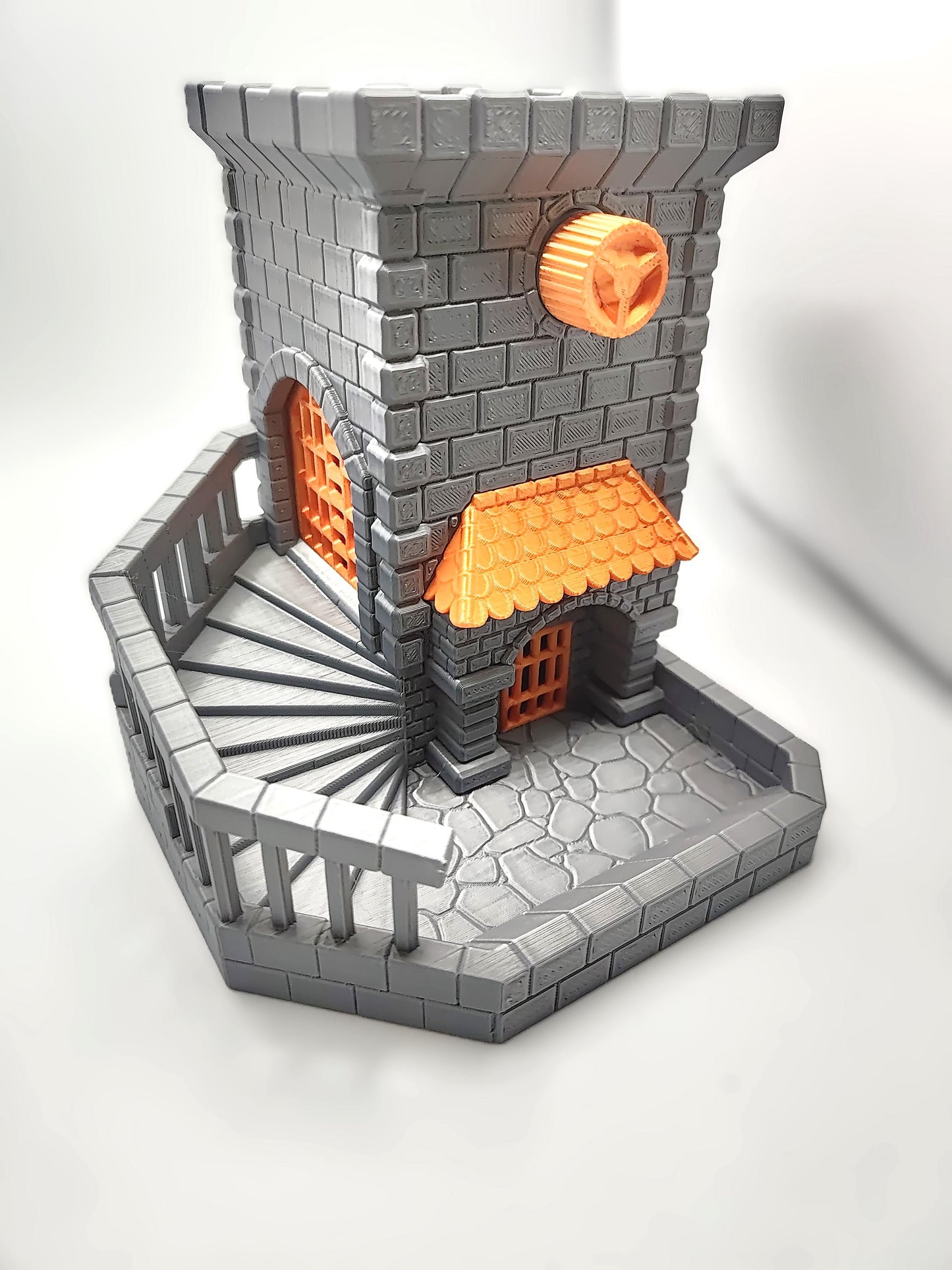 Gatekeeper Castle Dice Tower DnD Dice Roller – 3D Printed Dice Tower - Functional Gate Mechanism & Stairway Roll