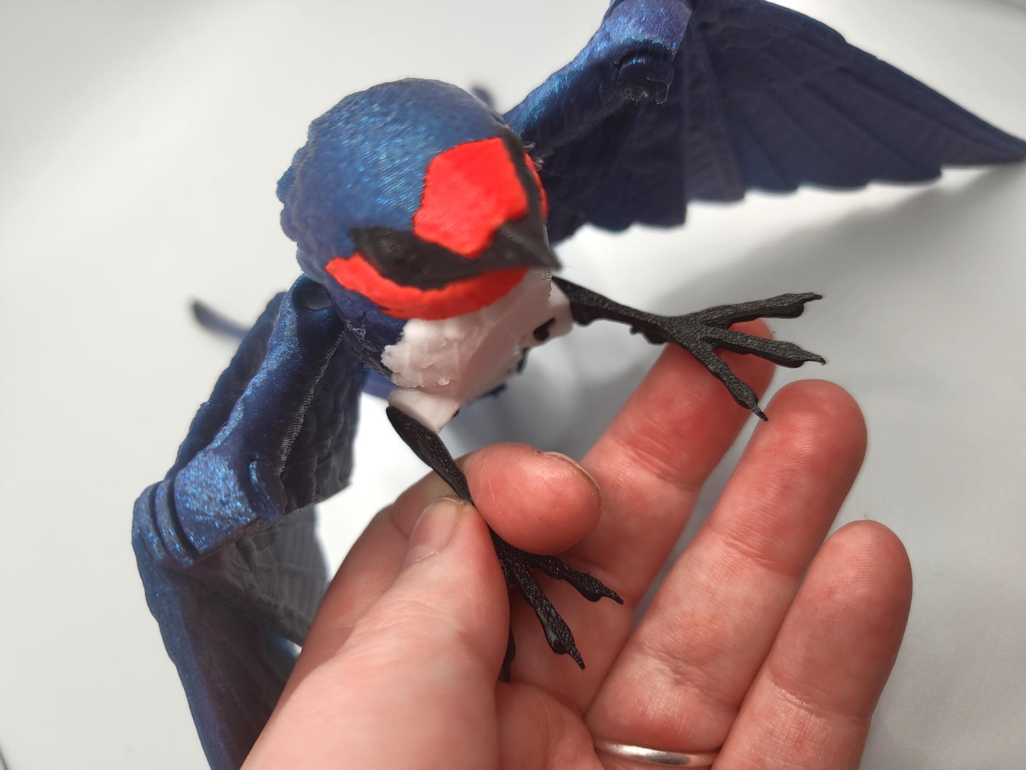 Articulated Swallow Model 3D Printed Bird - Flexi Swallow - Bird Ornament Display Item - Bird Fidget