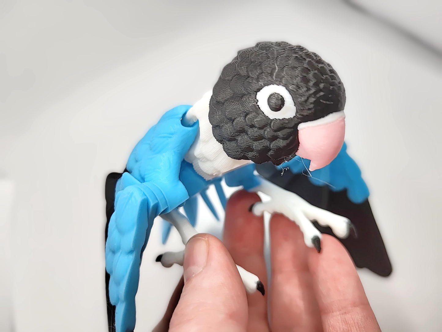 Articulated Lovebird Model 3D Printed Bird - Articulated Parrot - Bird Ornament Display Item - Bird Fidget