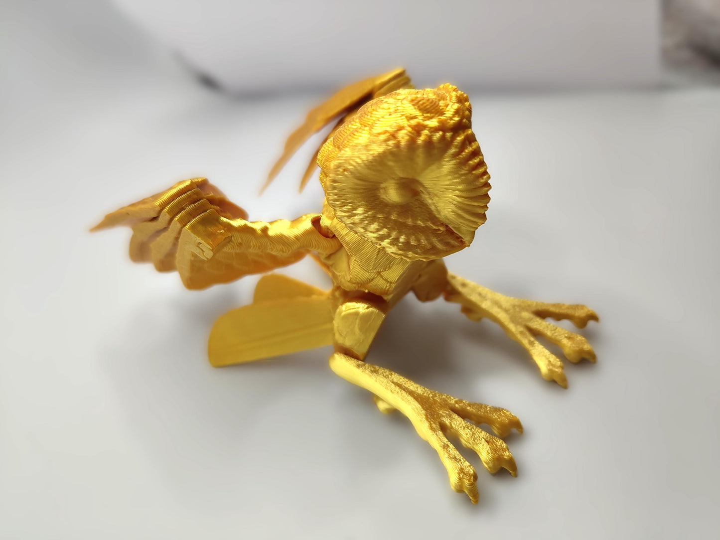 Articulated Barn Owl Model Golden 3D Printed Bird - Gold Owl - Flexi Owl Bird Ornament Display Item - Bird Fidget