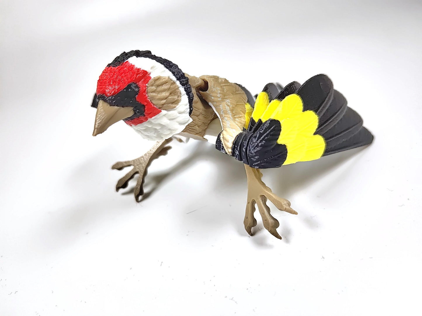 Articulated Goldfinch Model 3D Printed Bird - European Goldfinch Articulated Bird - Bird Ornament Display Item - Bird Fidget