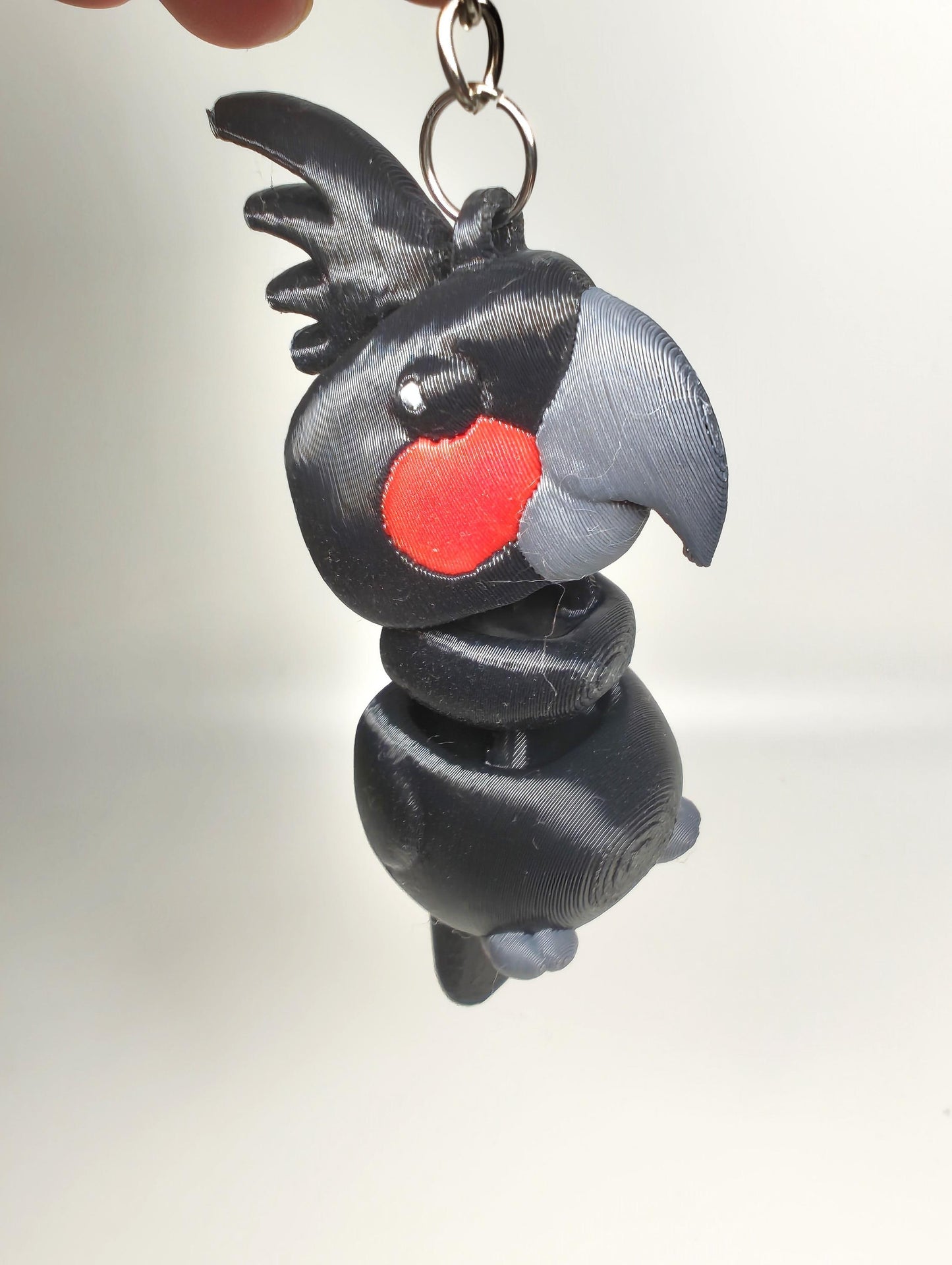Articulated Palm Cockatoo Parrot Keychain: 3D Printed Bird Fidget