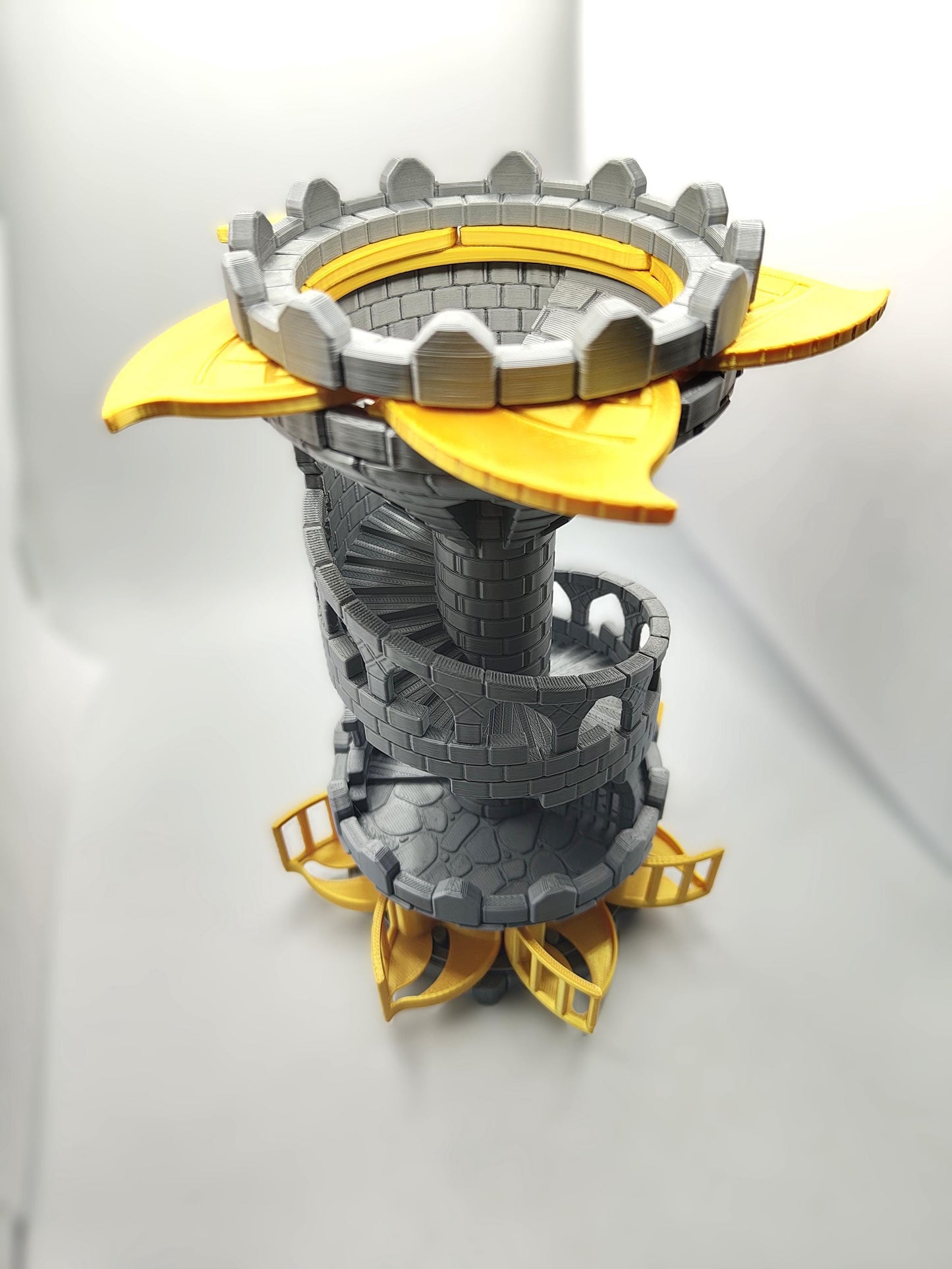 Mechanical Castle Dice Tower DnD Dice Tower – 3D Printed Dice Roller - Dice Storage Dice Jail Functional Iris Mechanism