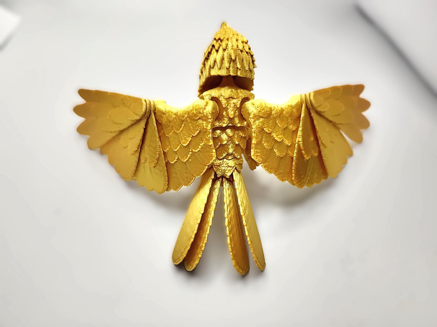 Articulated Bald Eagle Model Golden 3D Printed Bird - Gold Mini Eagle - Bird Ornament Display Item - Bird Fidget