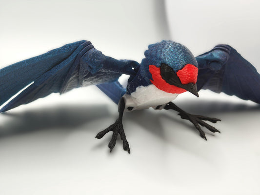 Articulated Swallow Model 3D Printed Bird - Flexi Swallow - Bird Ornament Display Item - Bird Fidget
