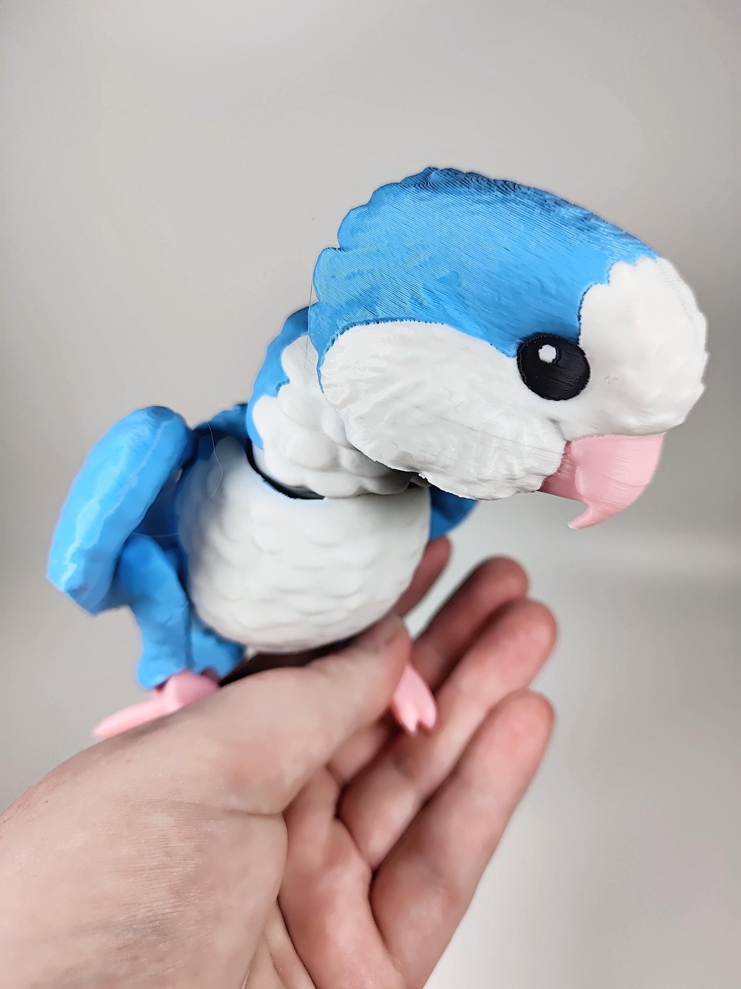 Articulated Quaker Parrot 3D Printed Parrot Model - 3D Printed Parrot - Bird Ornament Display Item - Bird Fidget