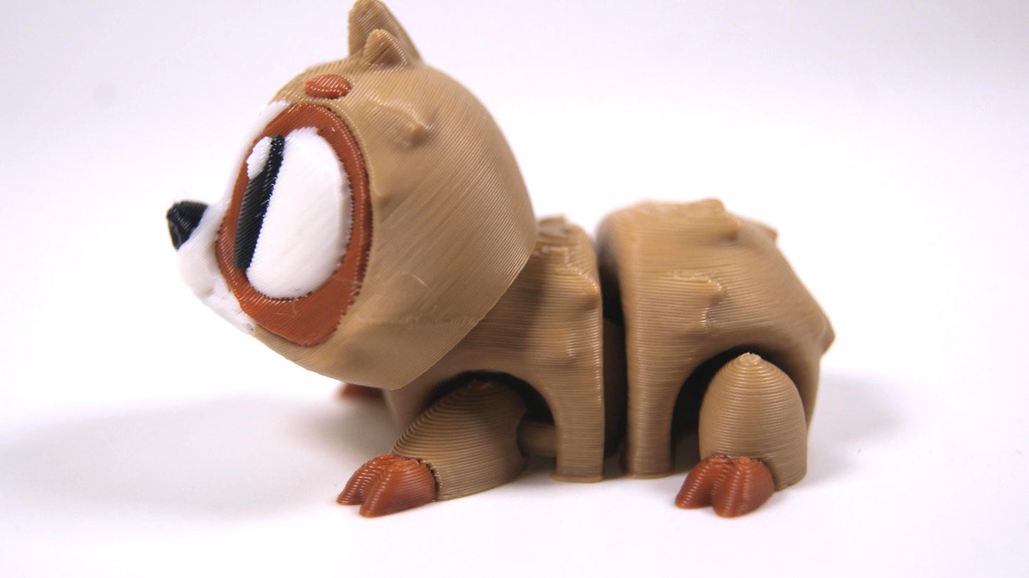 Articulated Sloth Fidget Model – Flexible 3D Printed Sloth Pocket Animal – Sensory Desk Pet