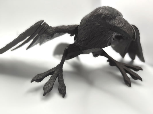 Articulated Raven Model 3D Printed Bird - 3D Printed Crow - Bird Ornament Display Item - Bird Fidget