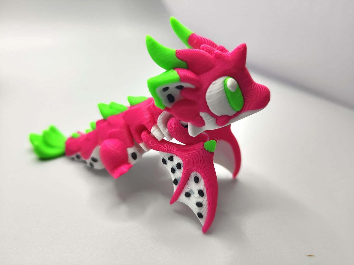 Articulated Dragon Fidget Collectable - Pocket Animal Desk Pet - Dragonfruit Fruit Dragon and Storage Egg