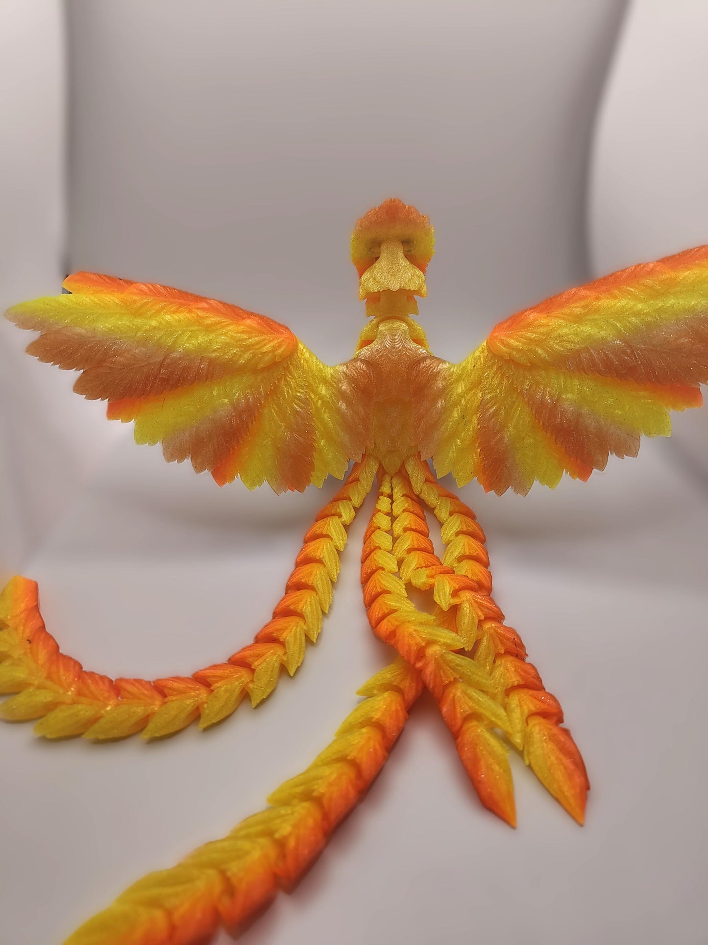Articulated Phoenix Model 3D Printed Bird - 3D Printed Phoenix - Flexi Phoenix - Bird Ornament Display Item - Bird Fidget