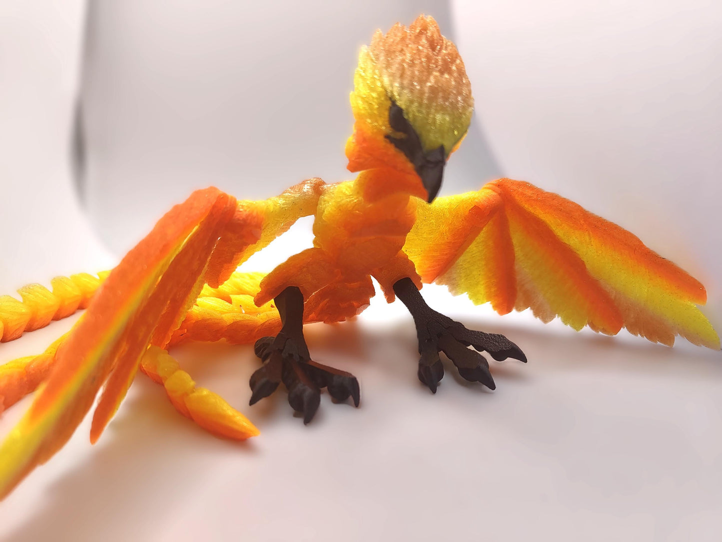 Articulated Phoenix Model 3D Printed Bird - 3D Printed Phoenix - Flexi Phoenix - Bird Ornament Display Item - Bird Fidget