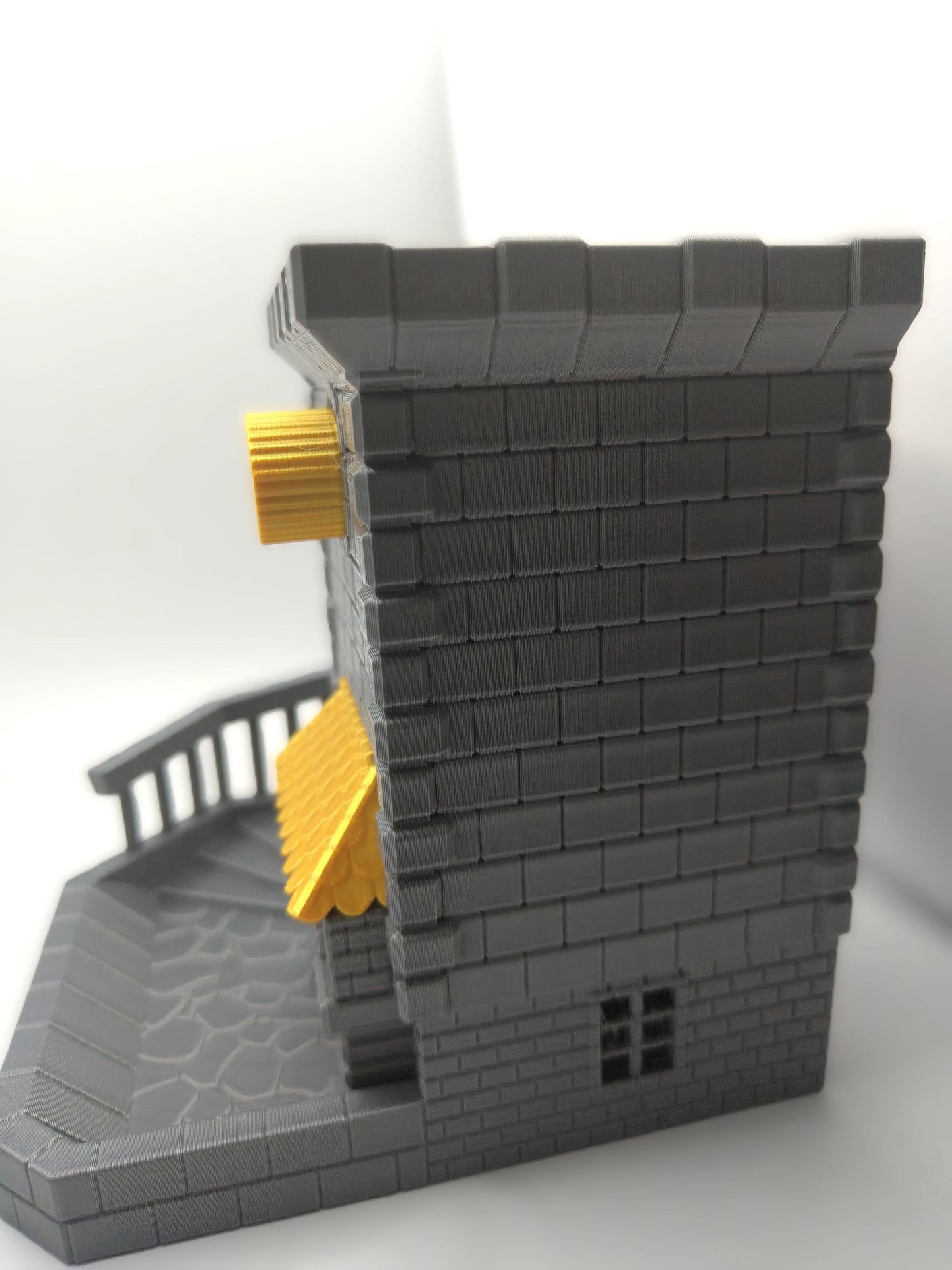 Gatekeeper Castle Dice Tower DnD Dice Roller – 3D Printed Dice Tower - Functional Gate Mechanism & Stairway Roll