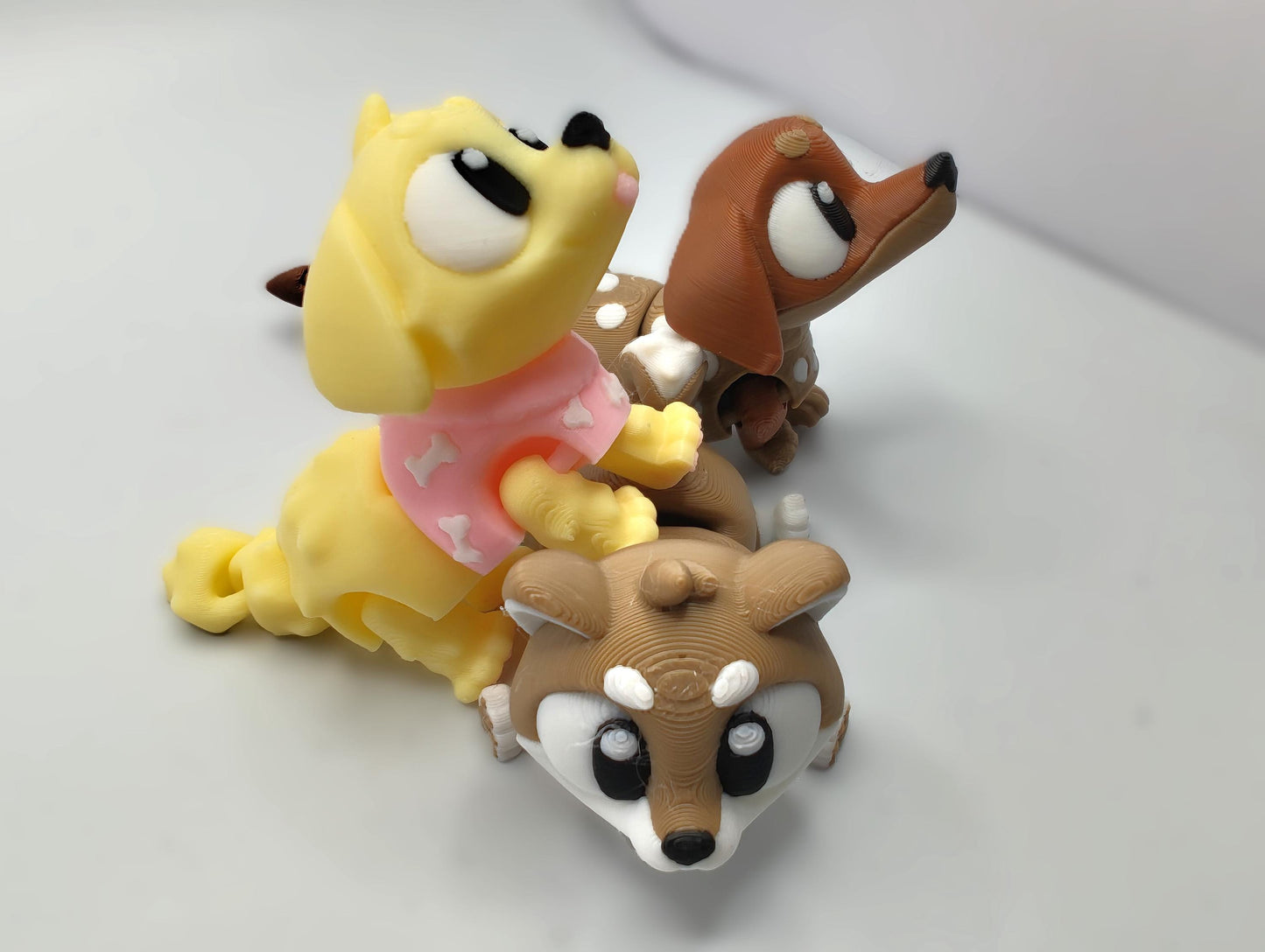 Articulated Dog Fidget Dachshund Golden Retriever Shiba Inu Yorkshire Terrier Corgi Beagle – Flexible 3D Printed Dogs – Sensory Desk Pet