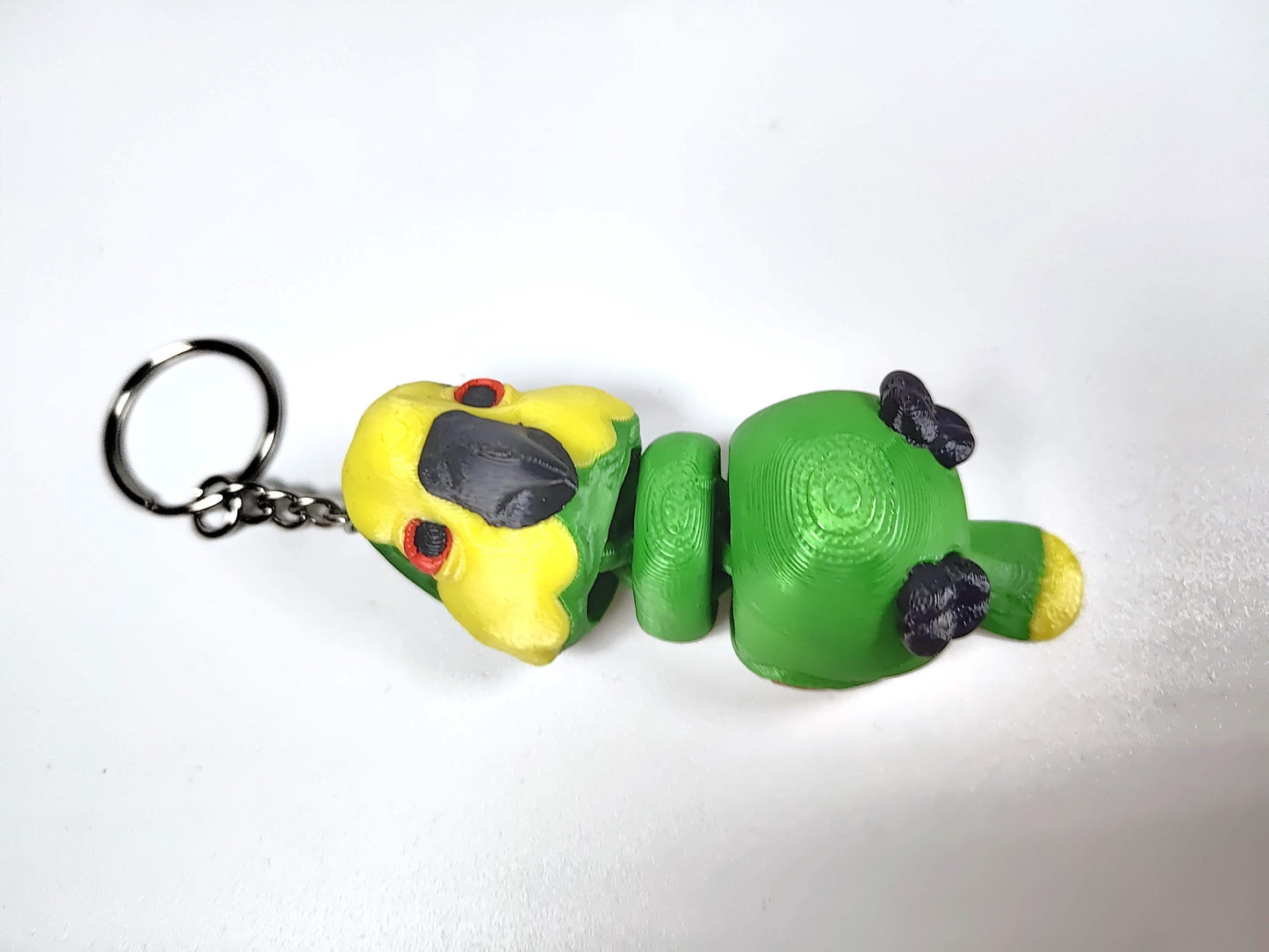 Articulated Amazon Parrot Keychain 3D Printed Parrot Key Ring - 3D Printed Amazon Parrot Keyring - Bird Fob - Bird Fidget