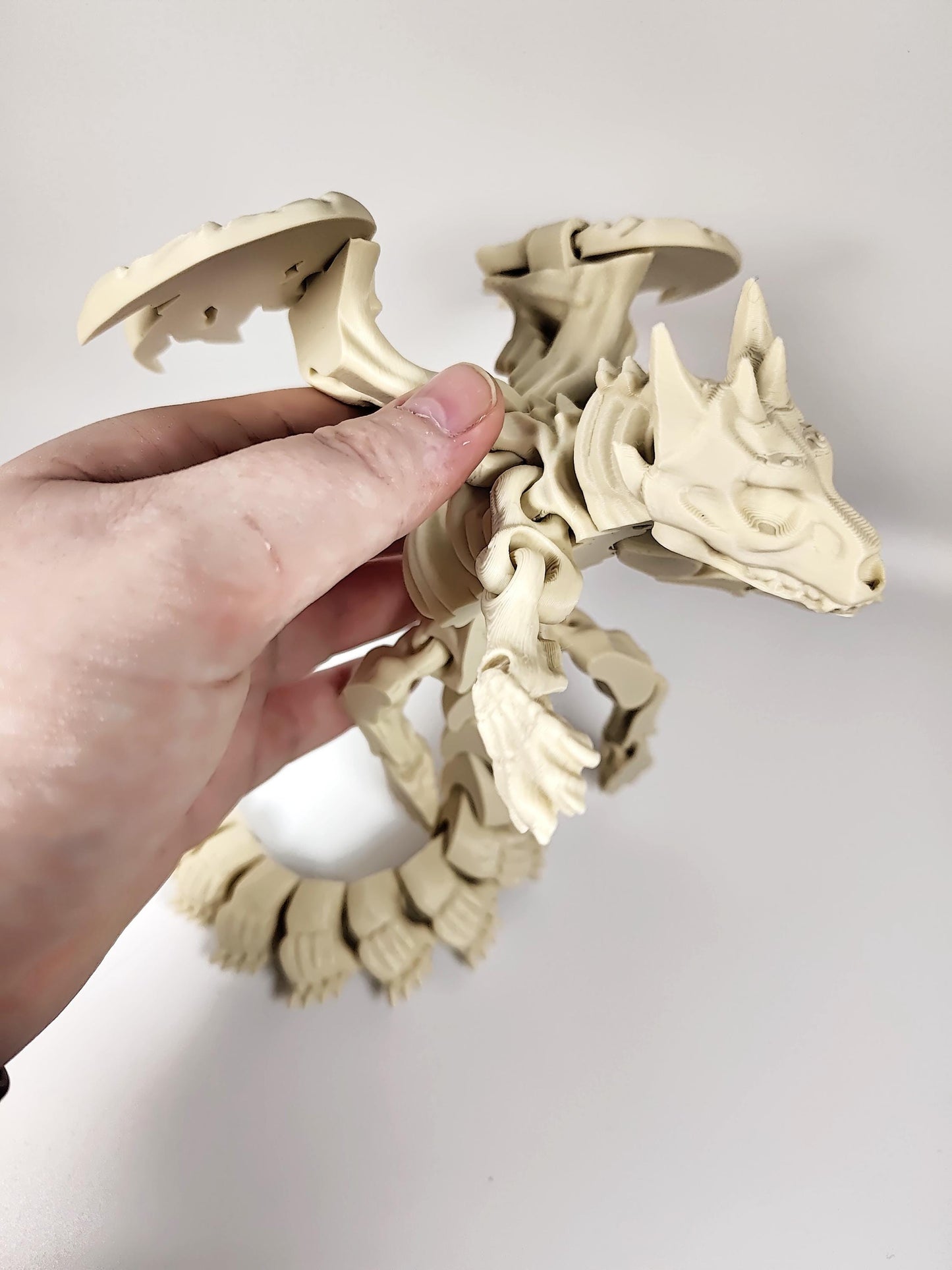 Articulated Skeleton Dragon Fidget Model – 3D Printed Flexi Bone Dragon
