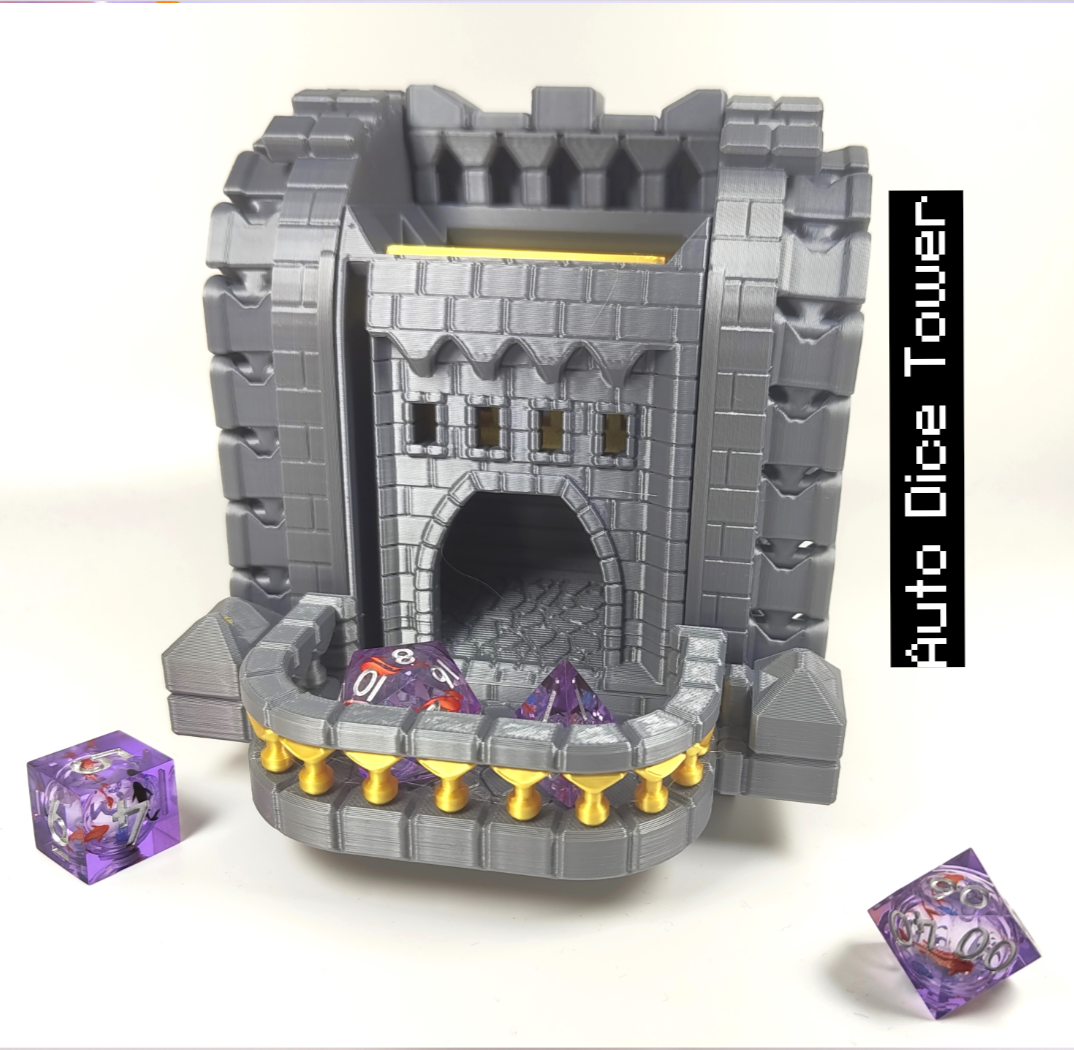 Auto Dice Tower Automatic Dice Roller DnD Dice Tower Mechanical Dice Tower – 3D Printed Dice Roller - DND gift