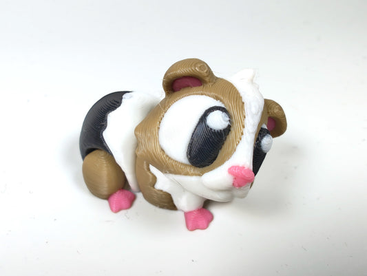Articulated Guinea Pig Fidget Model – Flexible 3D Printed Guinea Pig Pocket Animal – Sensory Desk Pet