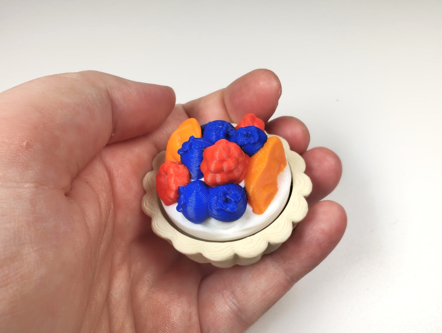 Fruit Tart Pastry Clicker – Blueberry Orange Raspberry 3D Printed Pastry Fidget Toy