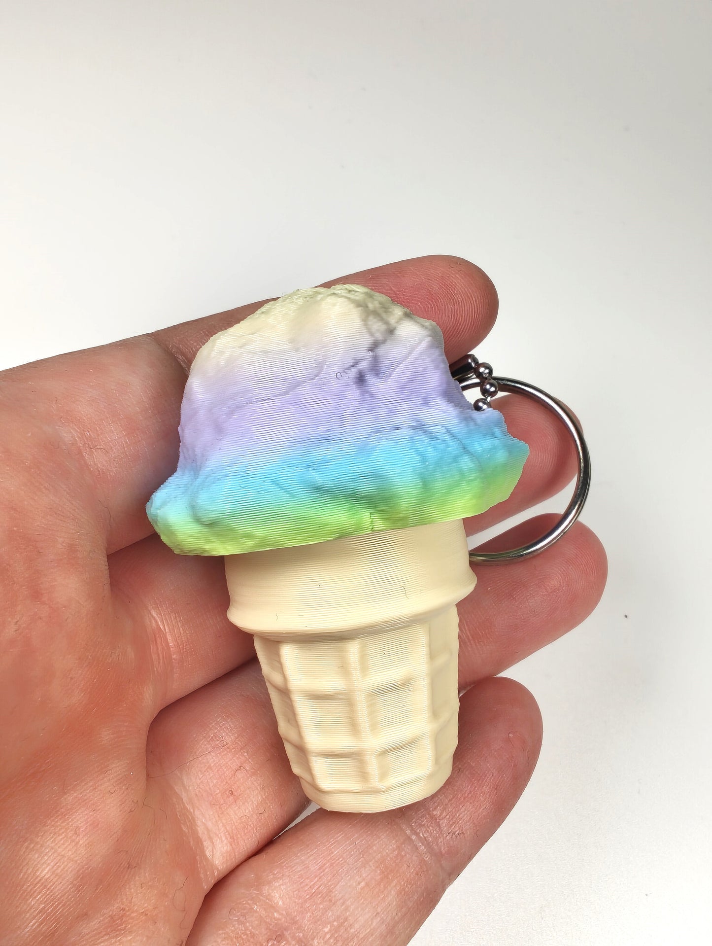 Cotton Cone Ice Cream Clicker – 3D Printed Ice Cream Keychain Ice Cream Fidget Toy