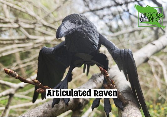 Articulated Raven Model 3D Printed Bird - 3D Printed Crow - Bird Ornament Display Item - Bird Fidget