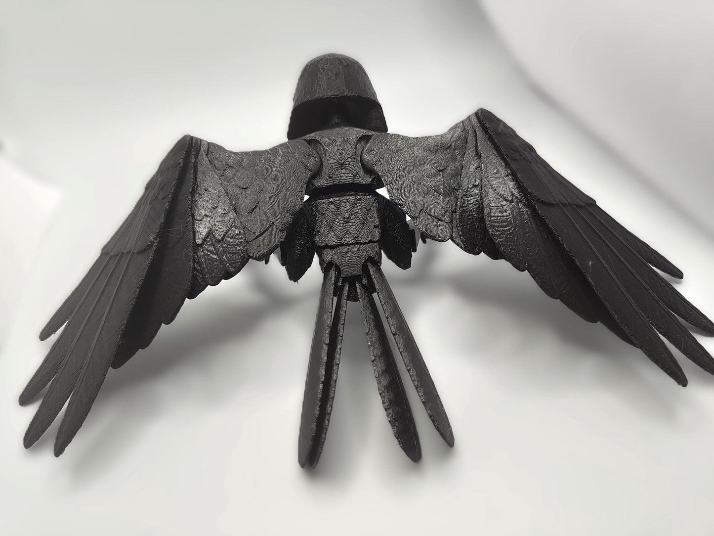 Articulated Raven Model 3D Printed Bird - 3D Printed Crow - Bird Ornament Display Item - Bird Fidget