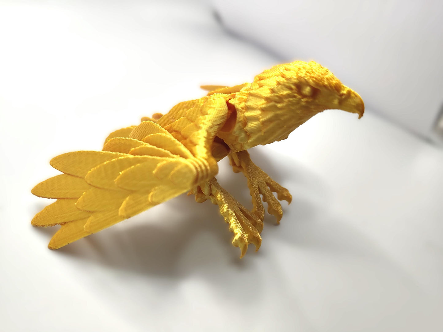 Articulated Bald Eagle Model Golden 3D Printed Bird - Gold Mini Eagle - Bird Ornament Display Item - Bird Fidget