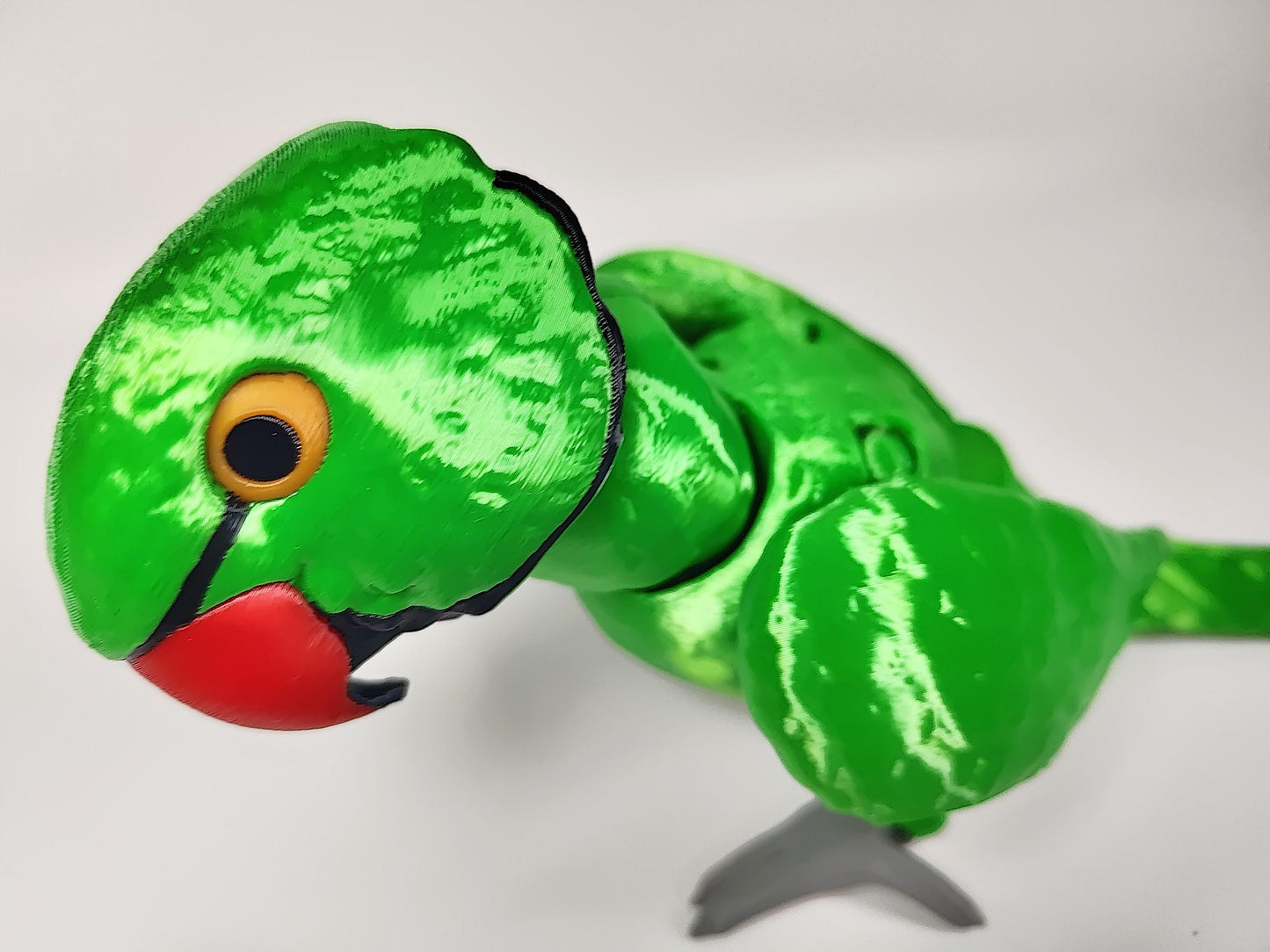 3D Printed Articulated Ringneck Parakeet: Poseable Parakeet Parrot Fidget