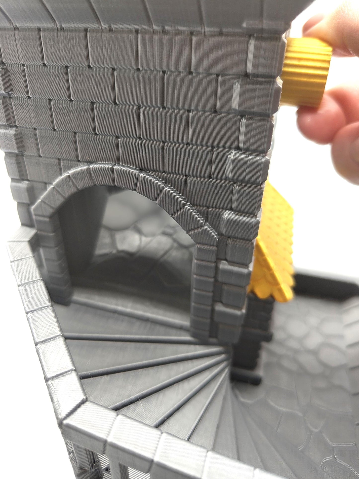 Gatekeeper Castle Dice Tower DnD Dice Roller – 3D Printed Dice Tower - Functional Gate Mechanism & Stairway Roll