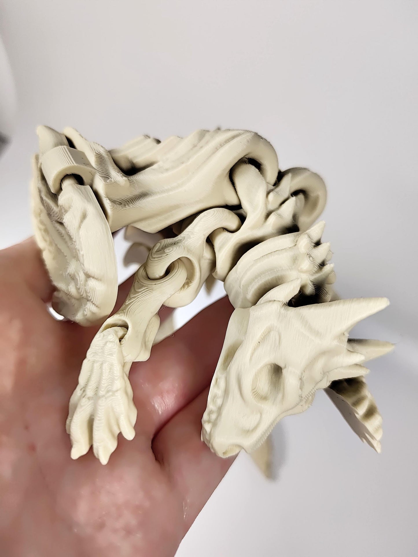 Articulated Skeleton Dragon Fidget Model – 3D Printed Flexi Bone Dragon