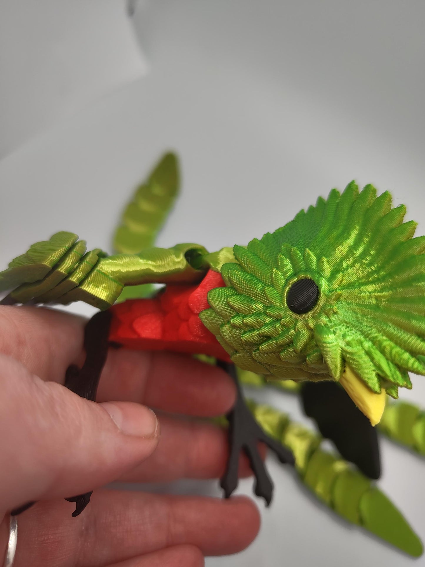 Articulated Quetzel Model 3D Printed Bird - Bird of Paradise - Bird Ornament Display Item - Bird Fidget
