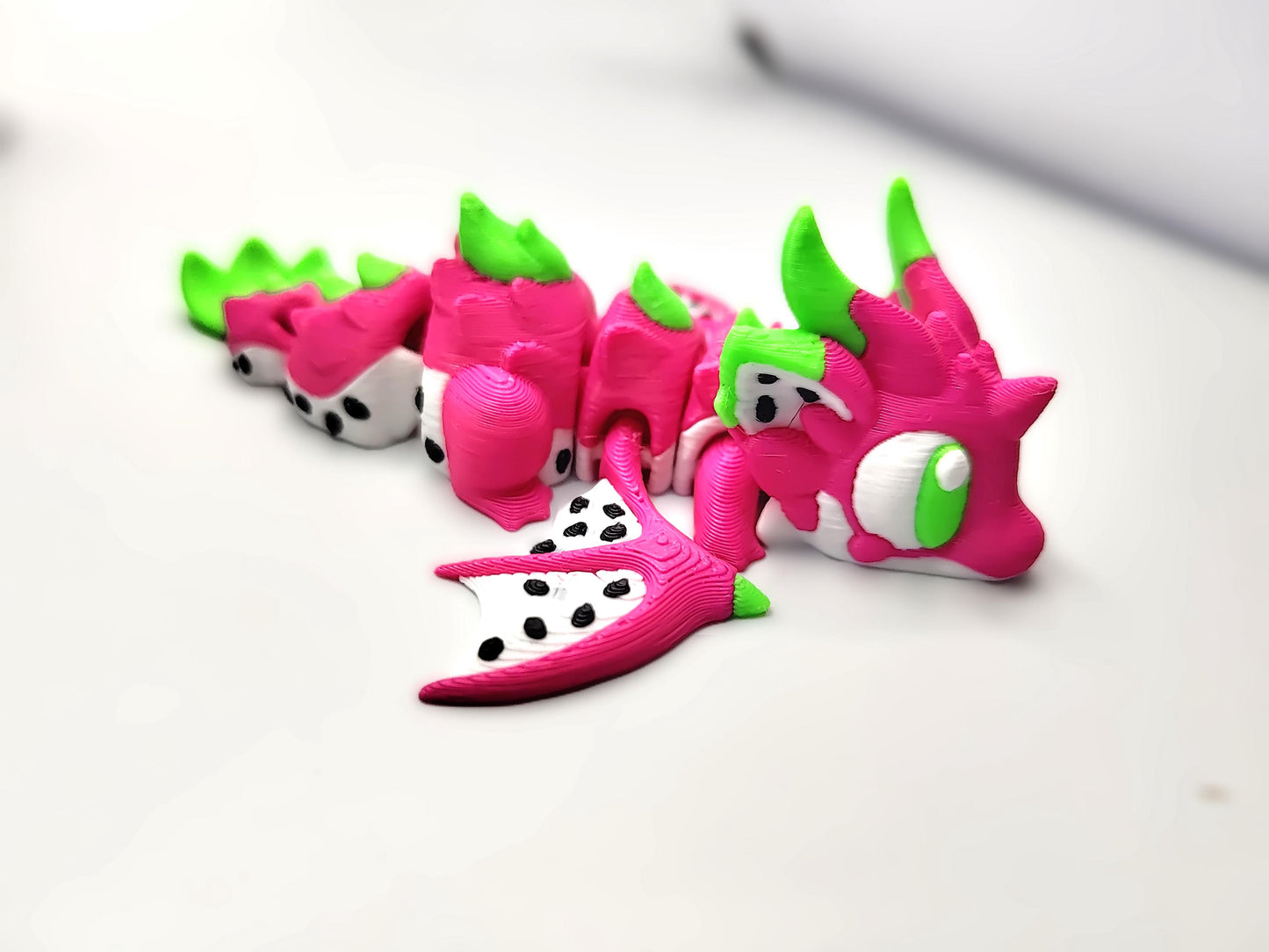 Articulated Dragon Fidget Collectable - Pocket Animal Desk Pet - Dragonfruit Fruit Dragon and Storage Egg
