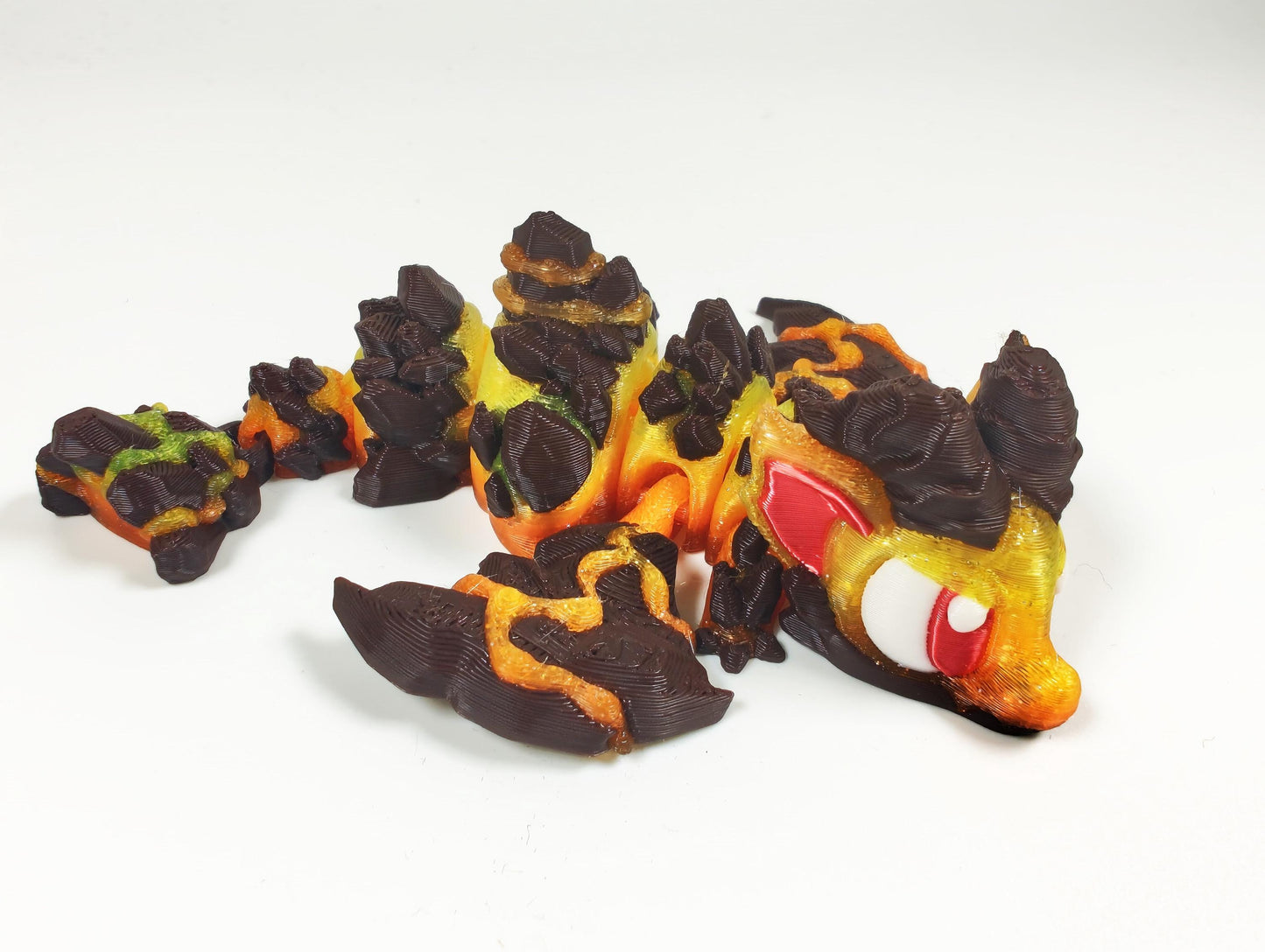 Articulated Dragon Fidget Collectable Volcano Dragon  - Pocket Animal Desk Pet - Lava Dragon and Storage Egg