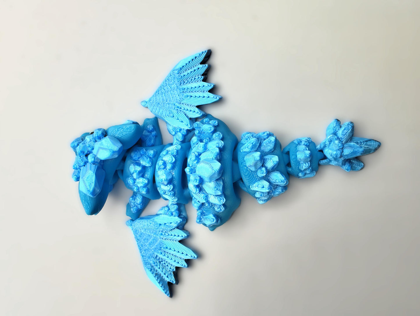 Articulated Dragon Fidget Collectable - Pocket Animal Desk Pet - Ice Crystal Dragon and Storage Egg