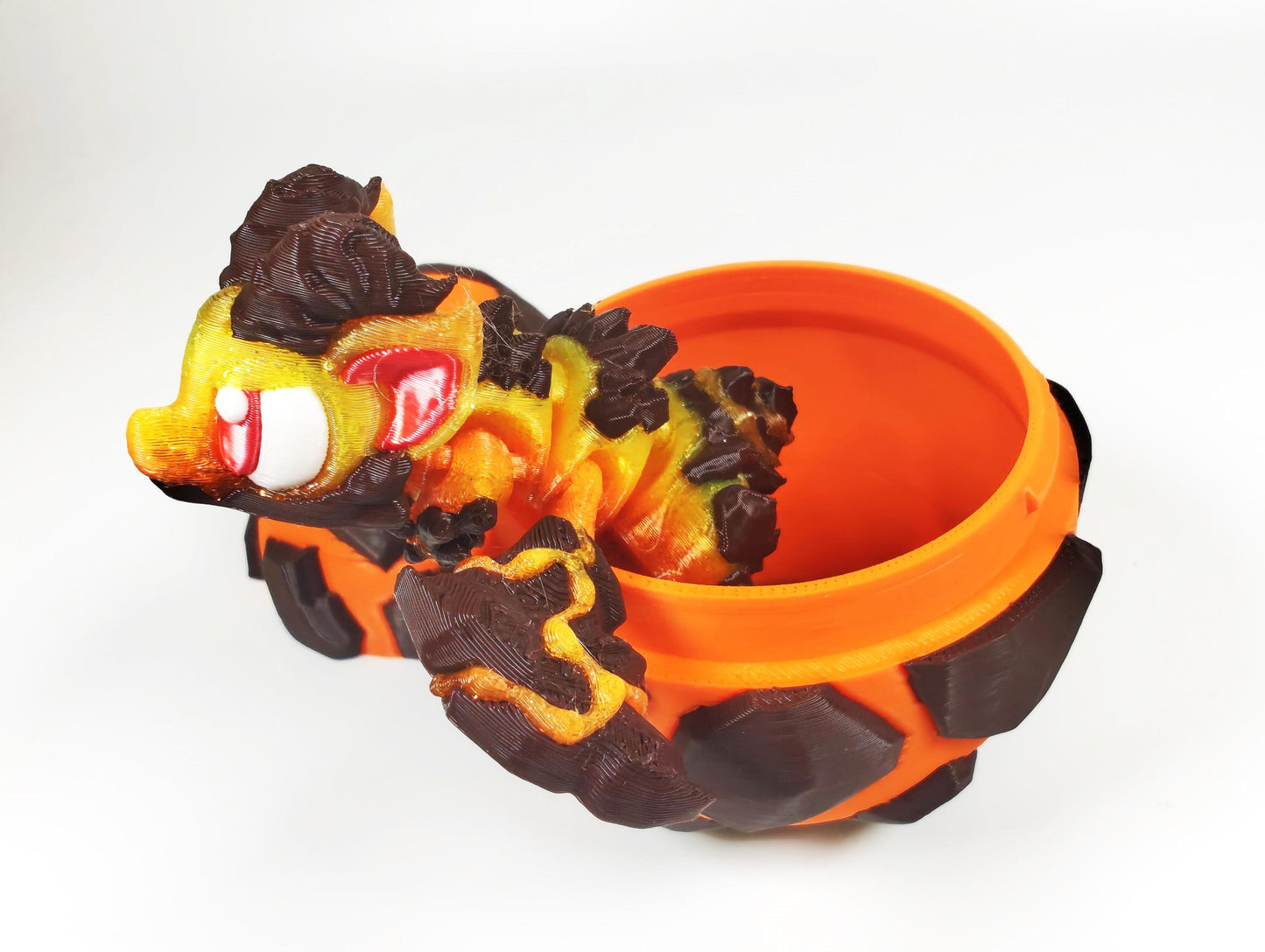 Articulated Dragon Fidget Collectable Volcano Dragon  - Pocket Animal Desk Pet - Lava Dragon and Storage Egg