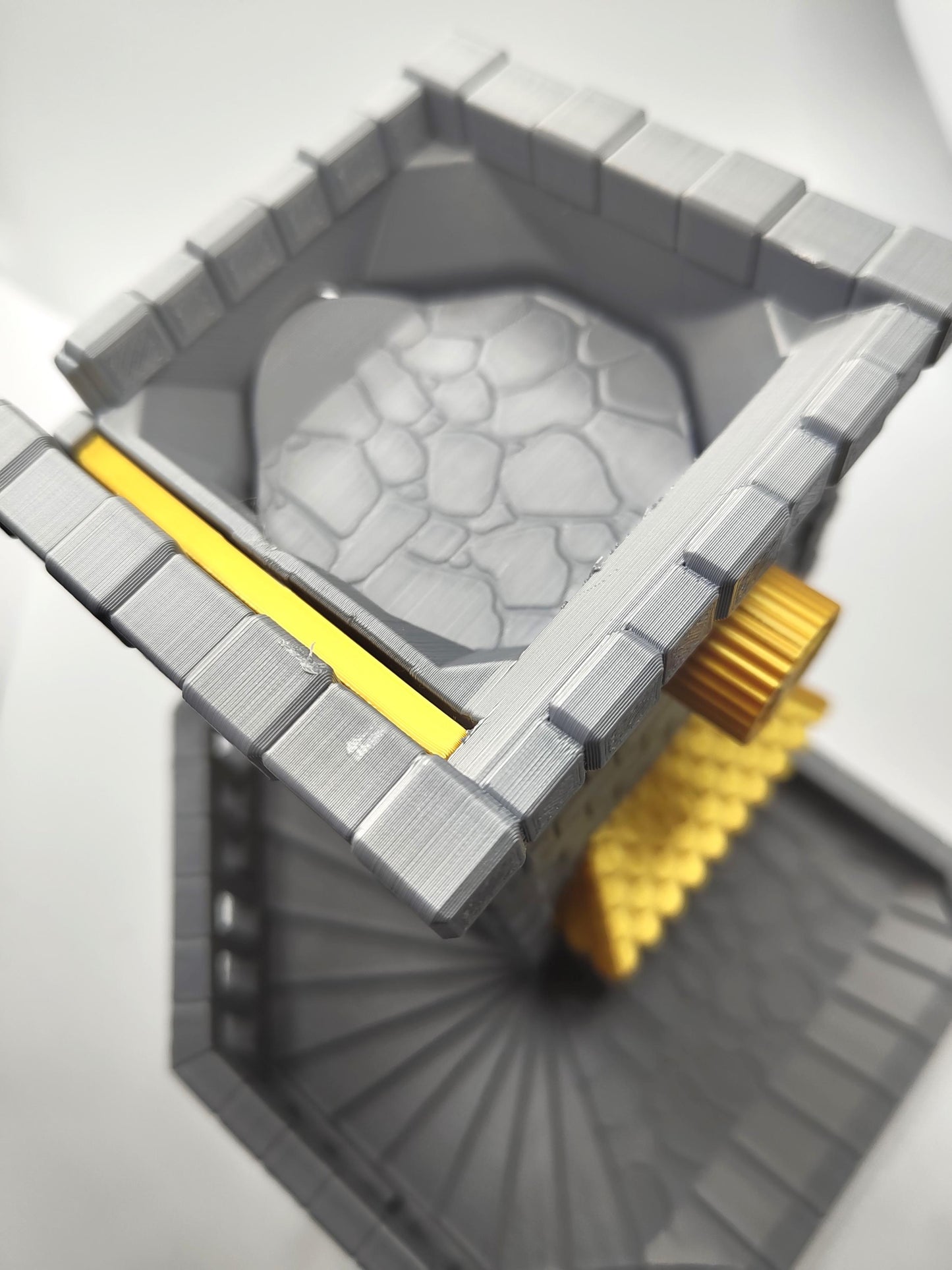 Gatekeeper Castle Dice Tower DnD Dice Roller – 3D Printed Dice Tower - Functional Gate Mechanism & Stairway Roll