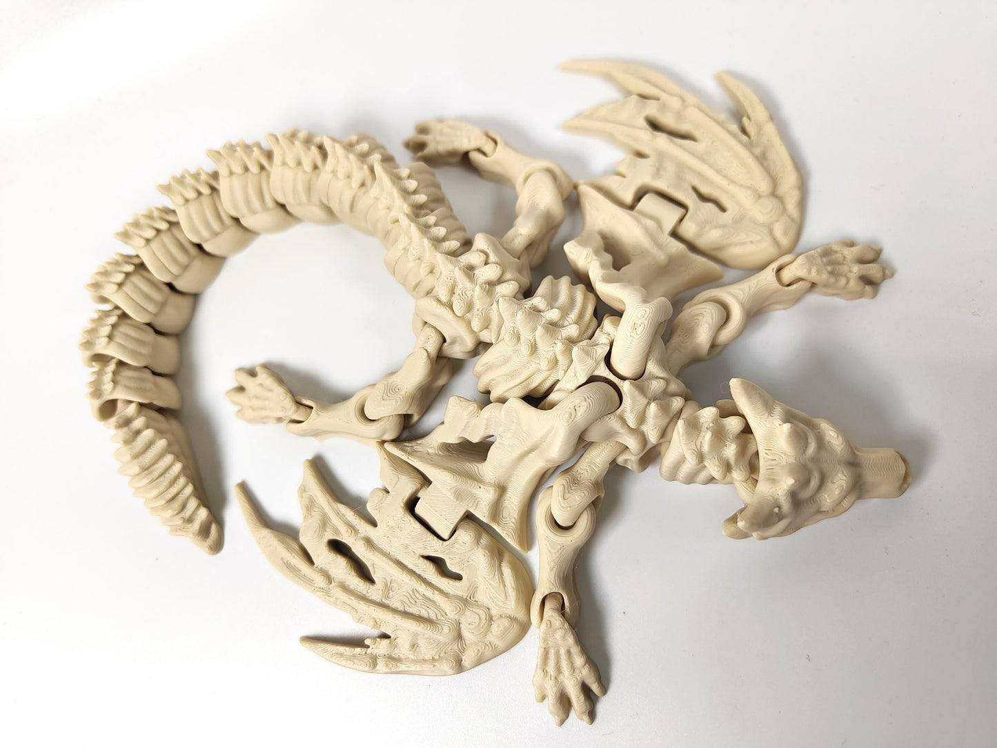 Articulated Skeleton Dragon Fidget Model – 3D Printed Flexi Bone Dragon