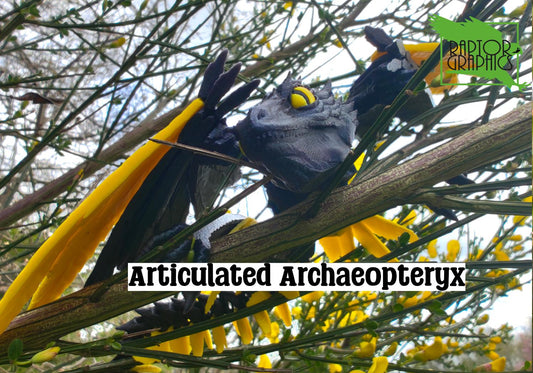 Articulated Archaeopteryx 3D Printed Dinosaur Model Articulated Dragon Wyvern Ornament Display Item – Custom Colour