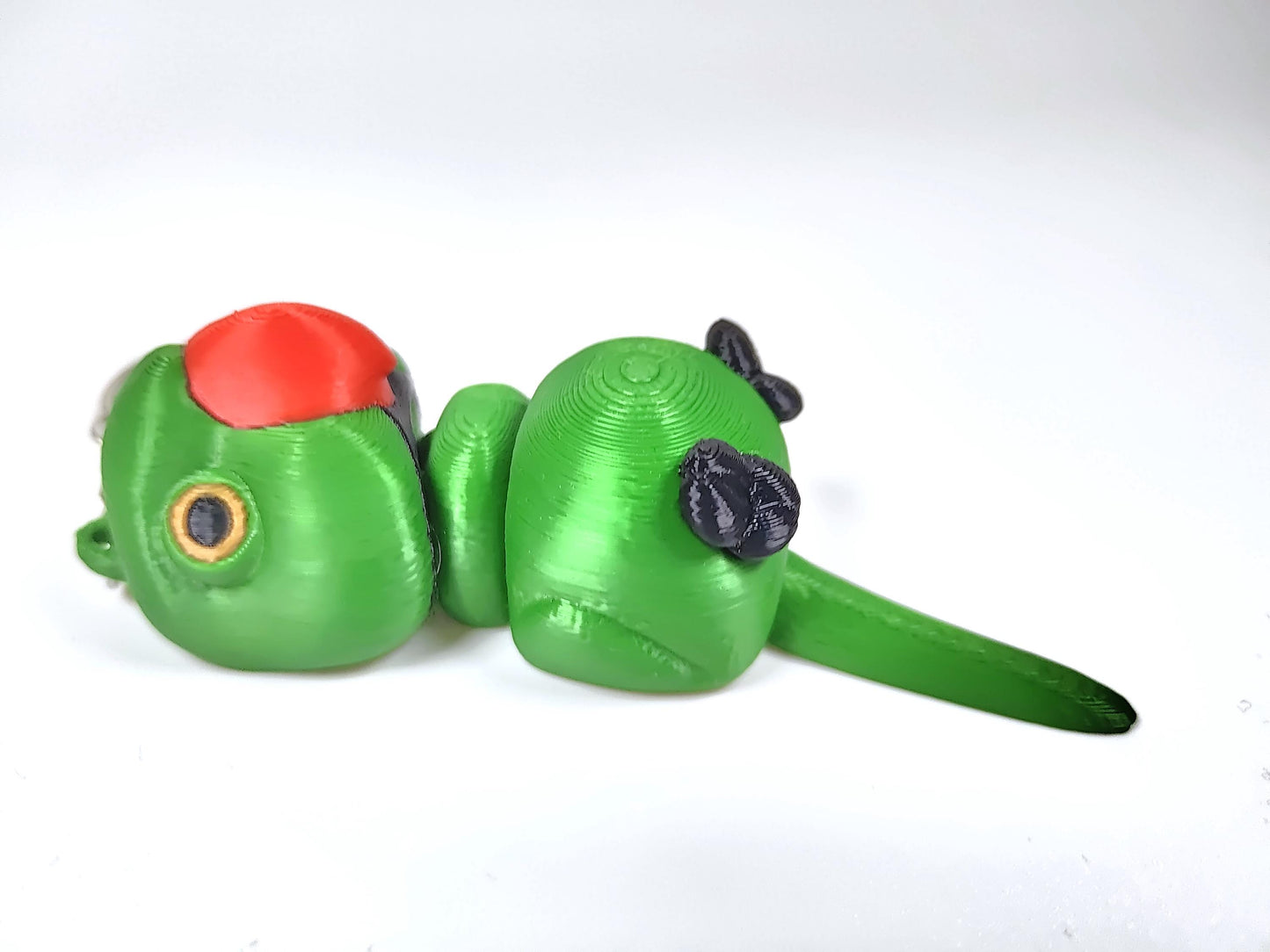 Articulated Ringneck Parakeet Keychain 3D Printed Parrot Key Ring - 3D Printed Ringneck Parakeet Keyring - Bird Fob - Bird Fidget