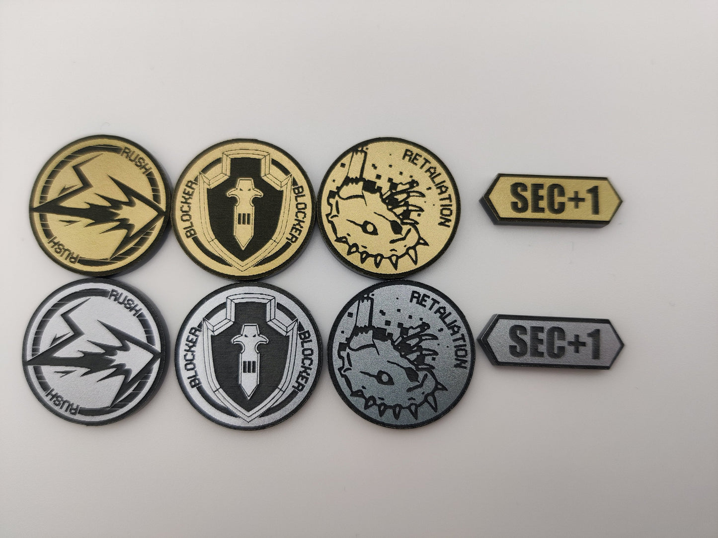 DTCG Keyword Tokens Ability Counters 2 Colour Acrylic 3mm Laser Cut and Engraved - Choose your own