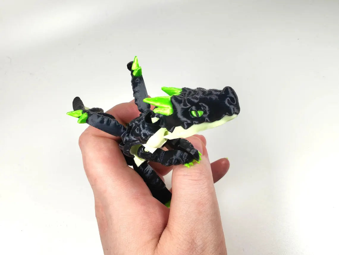 Articulated Gamma Crystal Dragon – 3D Printed Dragon Fidget 3D Printed Trex Dragon - Crystal Dino Dragon Fidget Exclusive Original