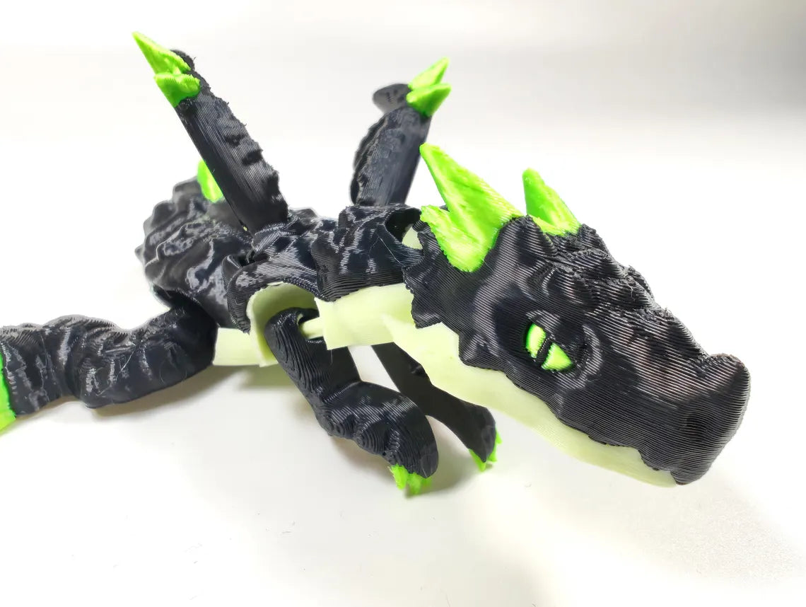 Articulated Gamma Crystal Dragon – 3D Printed Dragon Fidget 3D Printed Trex Dragon - Crystal Dino Dragon Fidget Exclusive Original