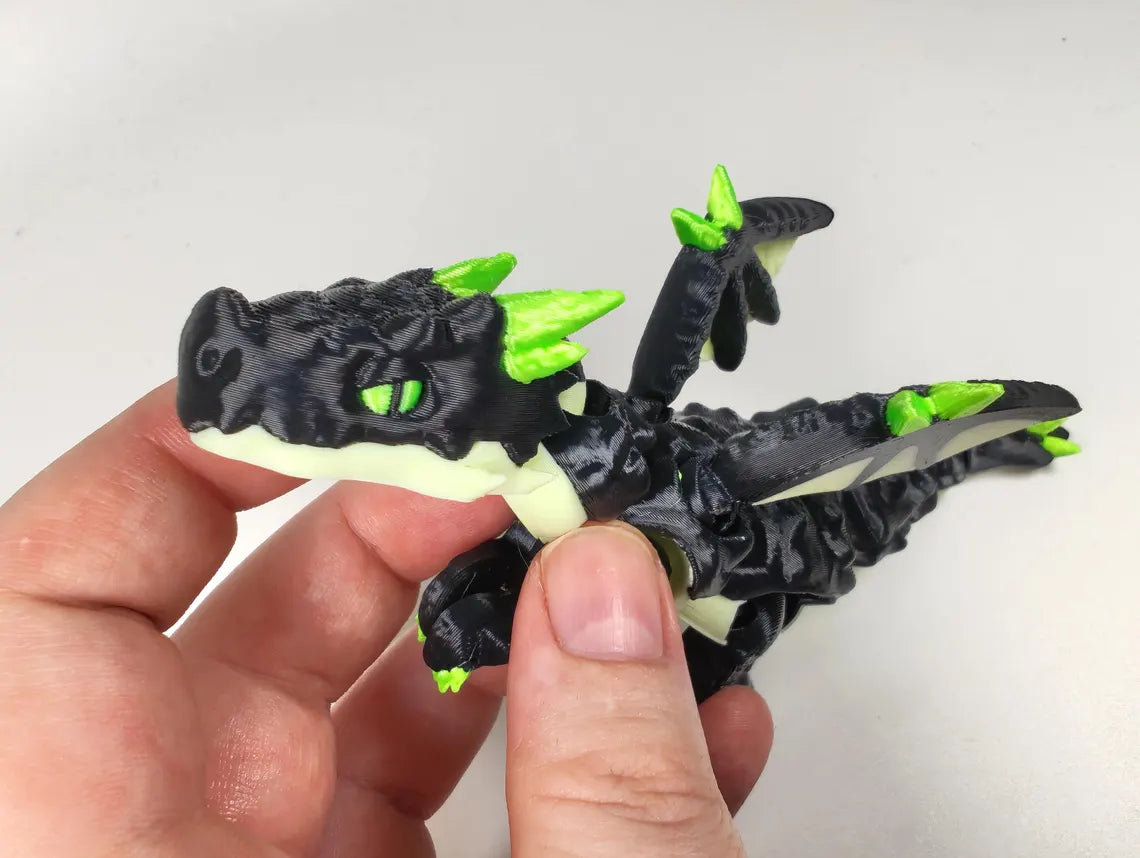 Articulated Gamma Crystal Dragon – 3D Printed Dragon Fidget 3D Printed Trex Dragon - Crystal Dino Dragon Fidget Exclusive Original