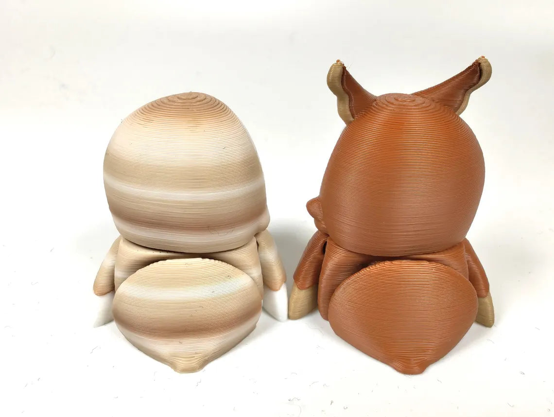 Articulated Owl Fidget Model – Flexible 3D Printed Barn Owl Great Horned Owl - Pocket Animal – Sensory Desk Pet