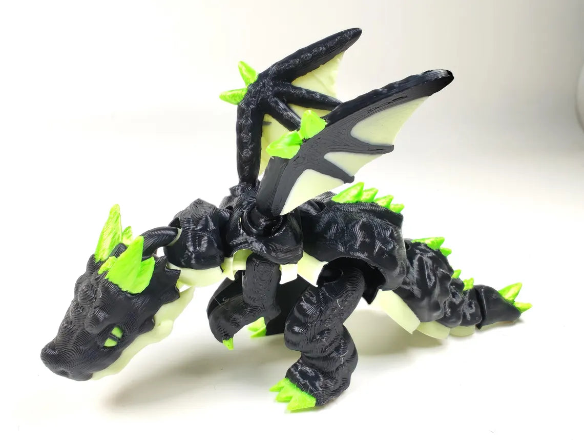 Articulated Gamma Crystal Dragon – 3D Printed Dragon Fidget 3D Printed Trex Dragon - Crystal Dino Dragon Fidget Exclusive Original