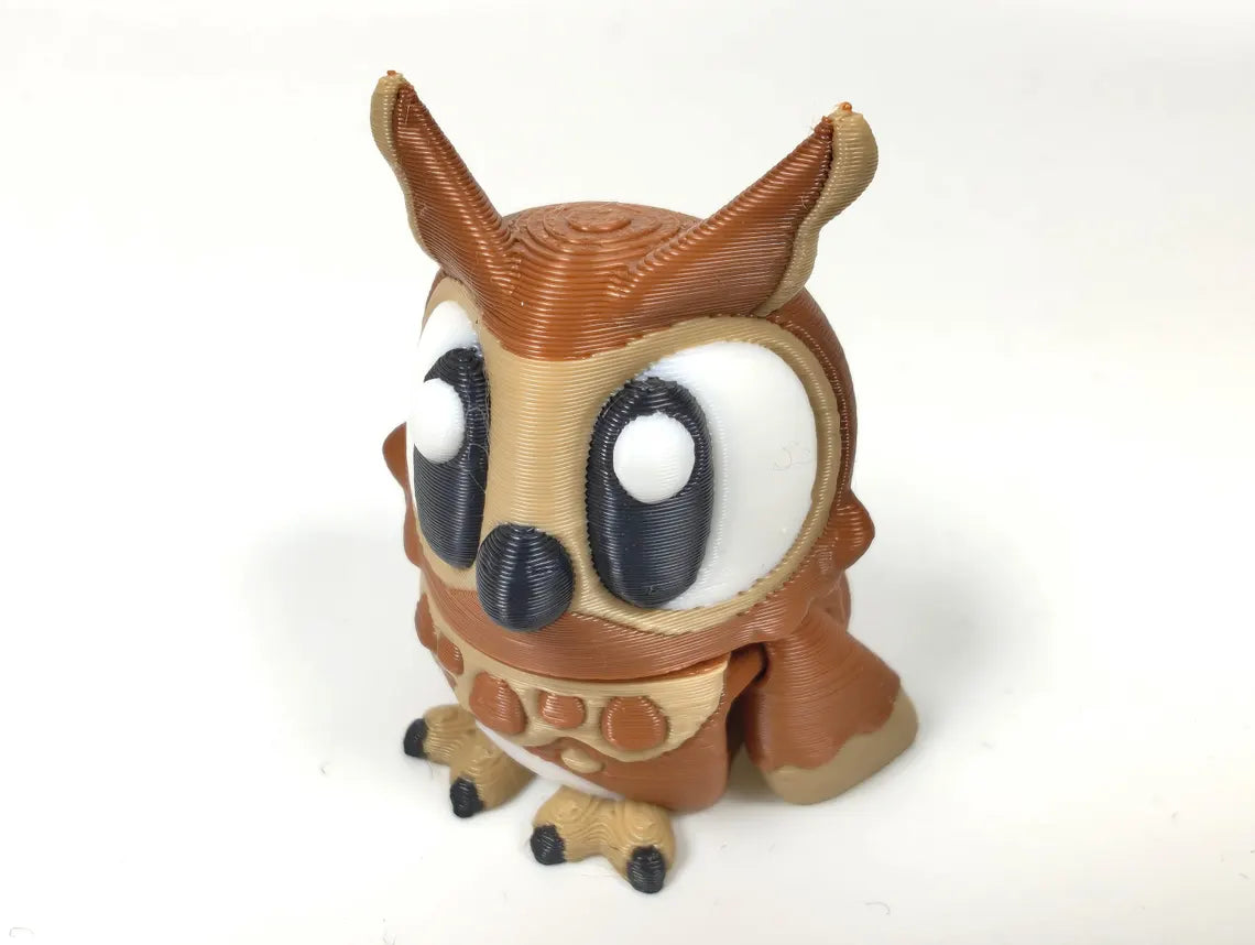 Owl Park 3D Printed Diorama - Articulated Owl Fidget Collectable  Barn Owl Great Horned Owl - 3D Printed Owl and Park set - Fidget Display
