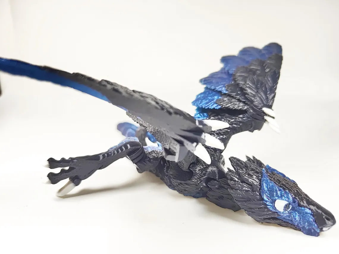 Articulated Micro Microraptor 3D Printed Dinosaur Mini Raptor Model Articulated Dragon Wyvern Ornament Display Item – Custom Colour