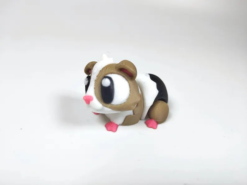 Articulated Guinea Pig Fidget Model – Flexible 3D Printed Guinea Pig Pocket Animal – Sensory Desk Pet