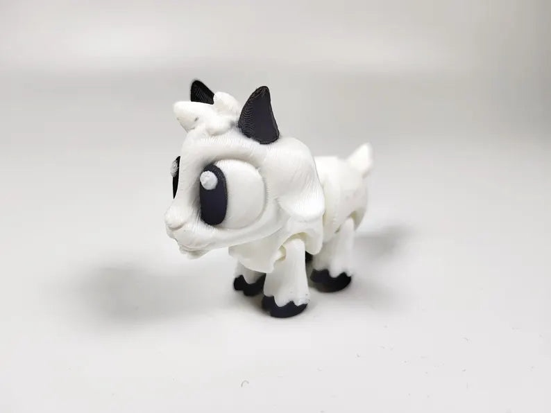 Articulated Goat Fidget Model – Flexible 3D Printed Goat Pocket Animal – Sensory Desk Pet